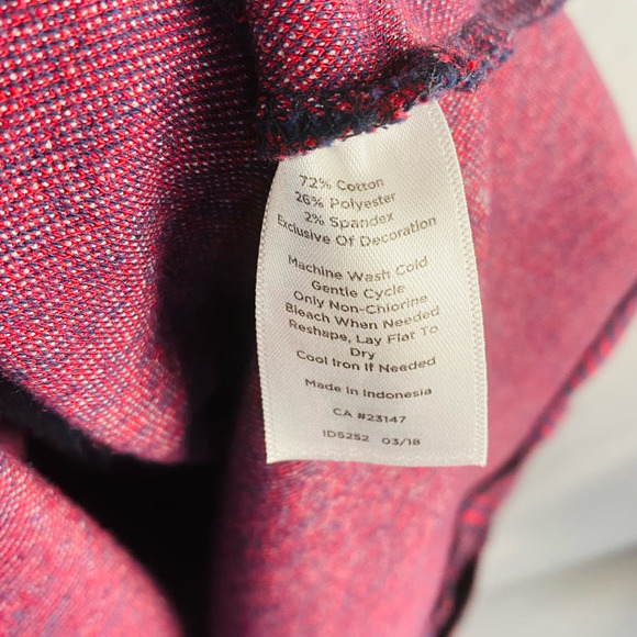 Talbots Red and Blue Striped Short Sleeved Sheath Dress Knee-Length Size 16 - Picture 6 of 10